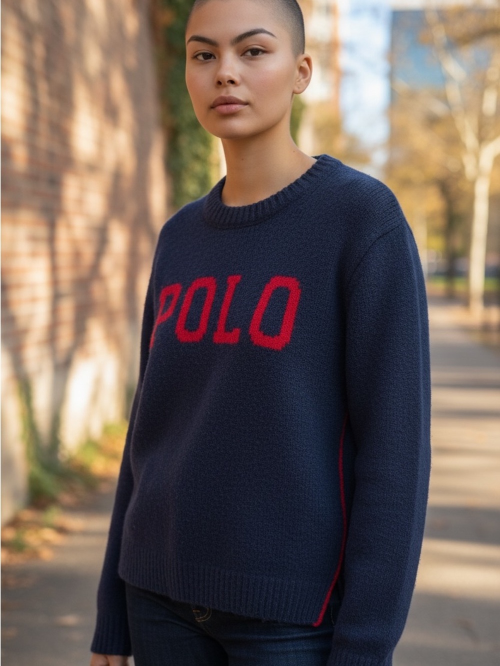 Polo by Ralph Lauren women’s Sweater in Navy with Red Logo